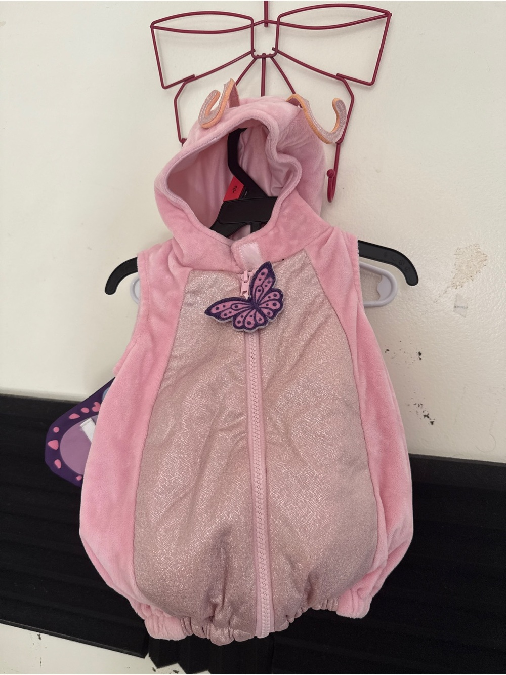 Pink Butterfly Hooded Kids Costume Vest with Wings